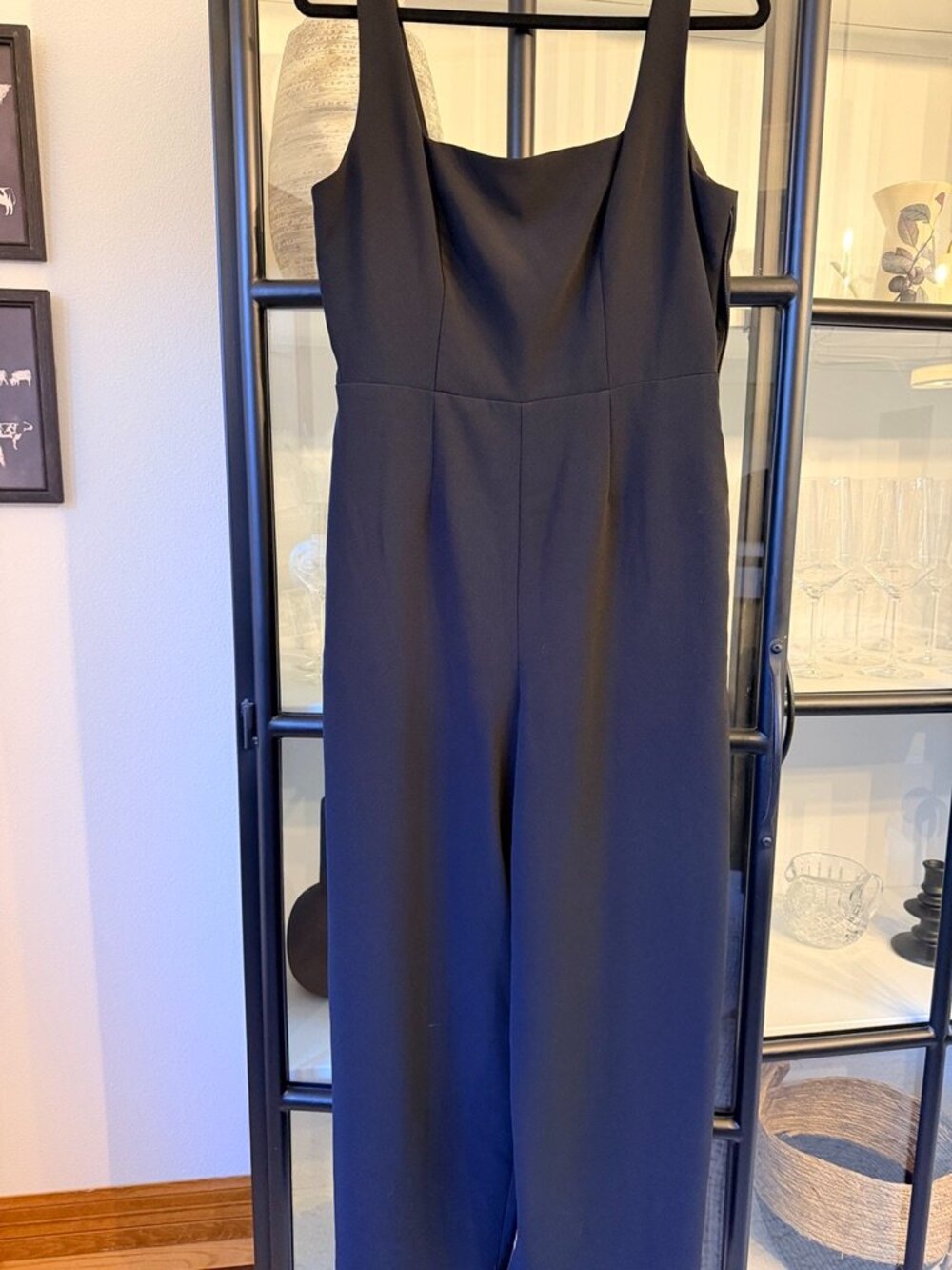 A New Day Target Black Sleeveless Wide Leg Jumpsuit Smocked Pockets M